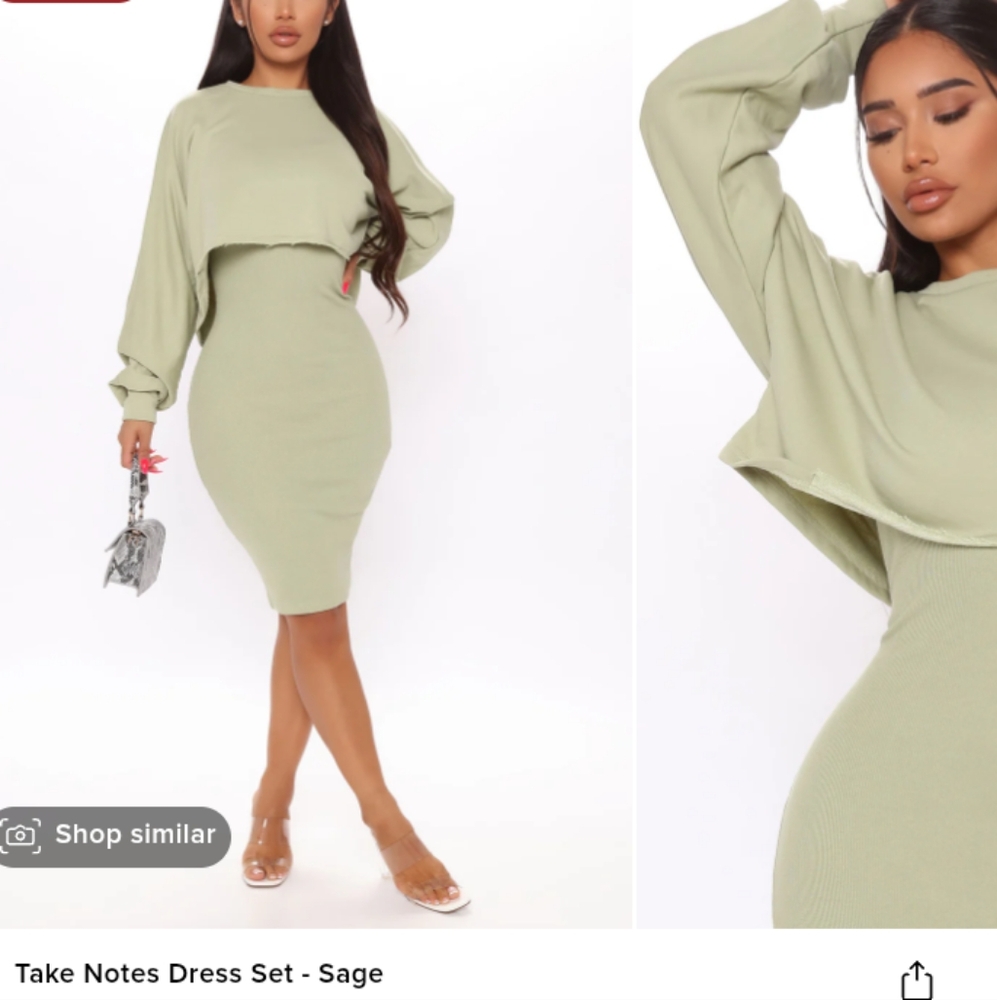 2 piece midi dress